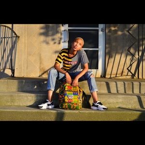 T-shirt and book bag